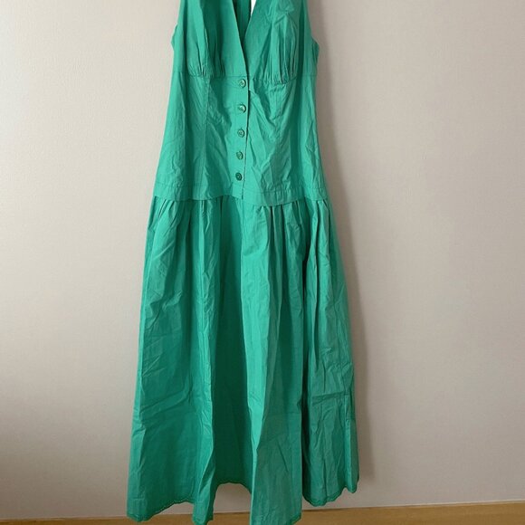 NWT Maeve Halter V-Neck Drop-Waist Midi Dress Anthropologie Sundress size XXS - Picture 10 of 11